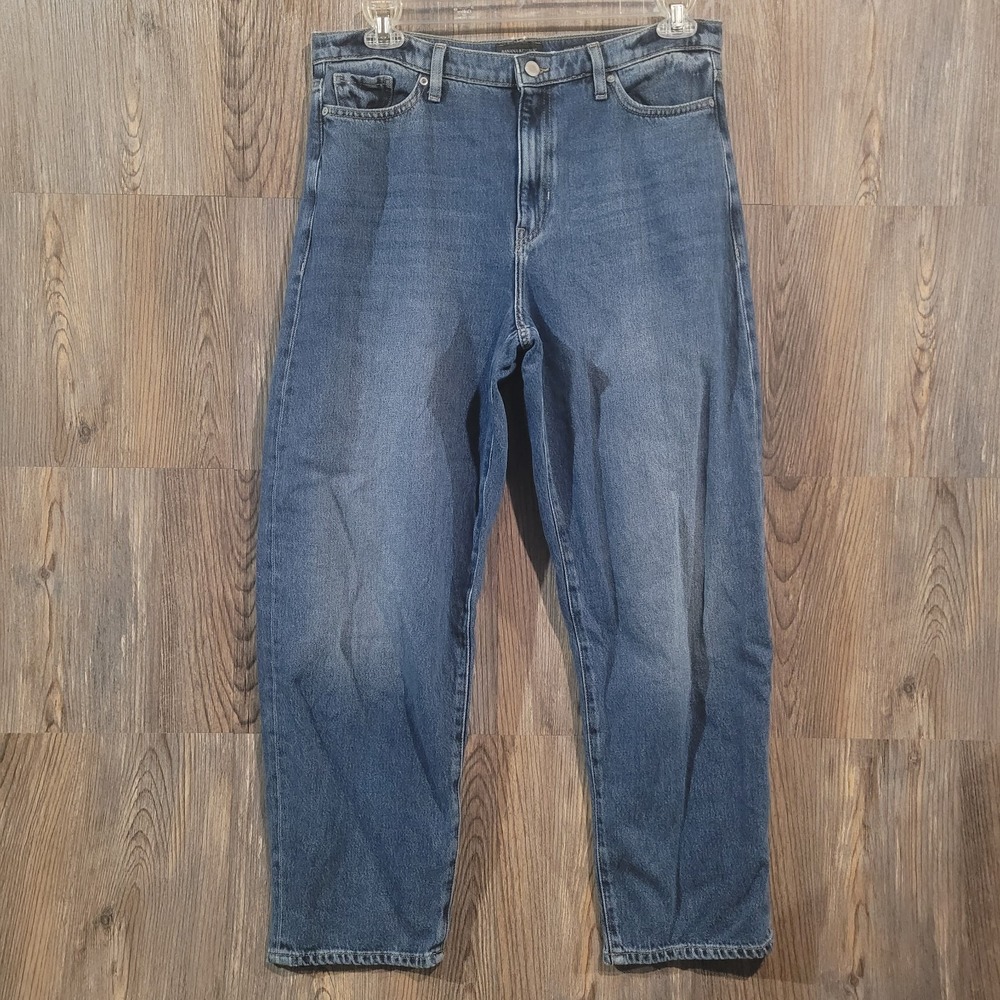 Banana Republic High-Rise Barrel Leg Jeans Size 31 x 29 Medium Wash Cotton Blend